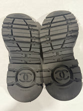 Load image into Gallery viewer, Chanel 24 Black Leather Quilted Laceup Booties
