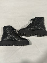 Load image into Gallery viewer, Chanel 24 Black Leather Quilted Laceup Booties
