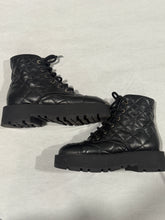 Load image into Gallery viewer, Chanel 24 Black Leather Quilted Laceup Booties
