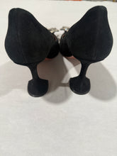Load image into Gallery viewer, Amina Muaddi Begum Black Suede Pump
