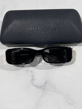 Load image into Gallery viewer, Balenciaga Black Rectangle Sunglasses
