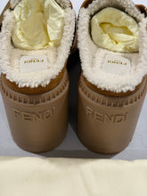 Load image into Gallery viewer, Fendi Suede Shearling Block Heel Mules
