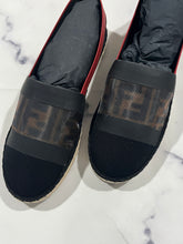 Load image into Gallery viewer, Fendi Black Mesh Espadrille Flats Loafers
