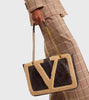 Valentino Garavani Shearling Brown Vivasuper Star Tote