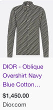 Load image into Gallery viewer, Dior Button Front Collared Oblique Print Shirt
