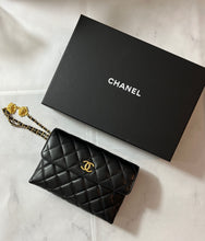 Load image into Gallery viewer, Chanel Black Quilted Wristlet Clutch Bag
