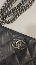 Load and play video in Gallery viewer, Chanel Black Quilted Leather Chain Turnlock Tote

