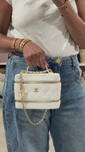Load and play video in Gallery viewer, Chanel 25A White Caviar GHW Tophandle Crossbody Vanity Bag
