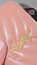 Load and play video in Gallery viewer, Saint Laurent YSL Cassandre Barely Pink Zip  Card Case
