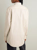 Saint Laurent Cotton Pique Striped Beige Button Front Shirt