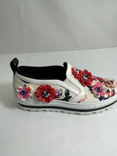 Load image into Gallery viewer, MSGM Red Floral Canvas Beaded Slip On Sneakers

