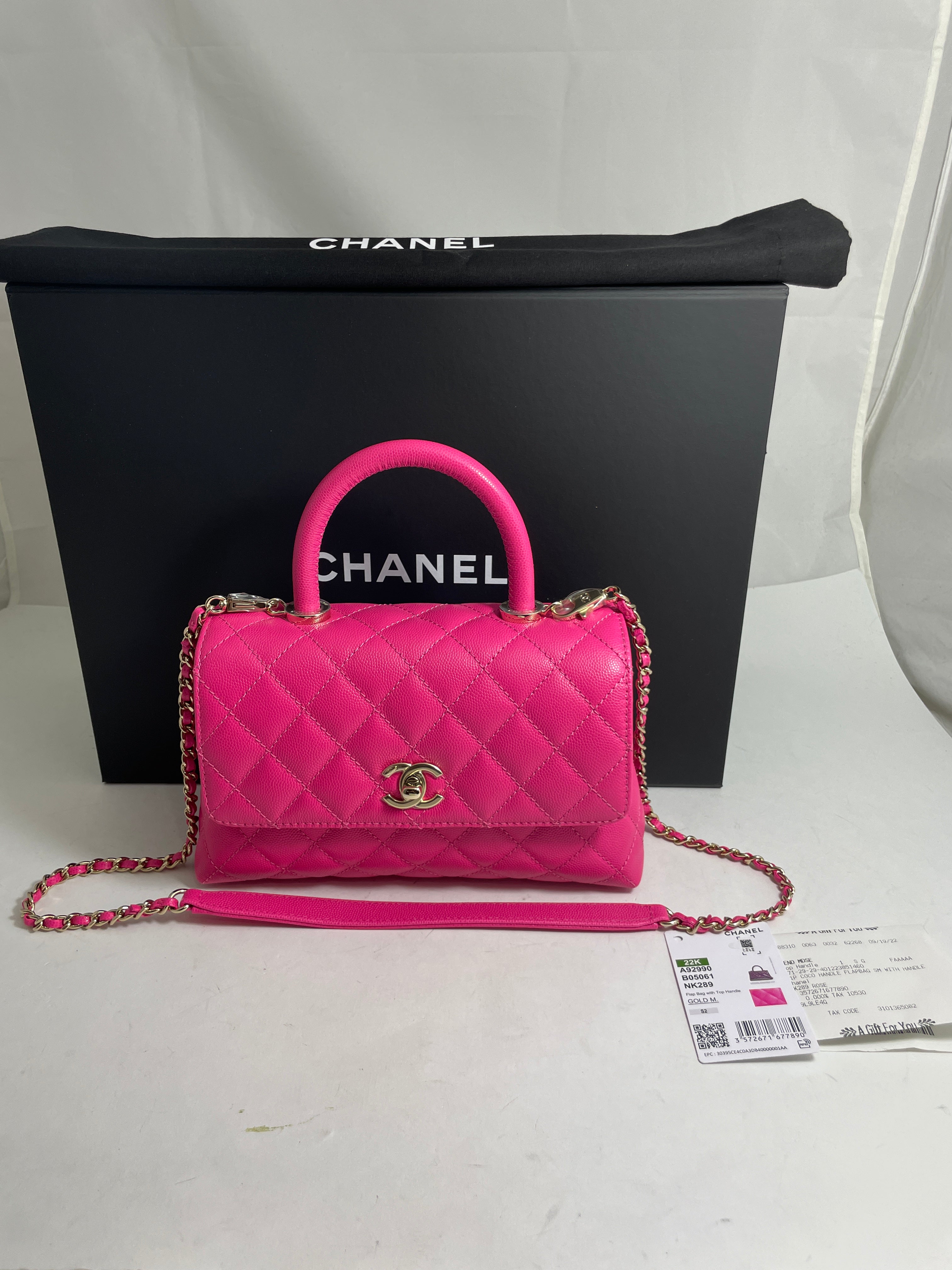 Chanel 22K Rose Small Coco Handle Flap BagCrossbody Bag – The Millionaires  Closet