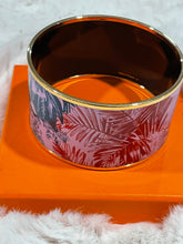 Load image into Gallery viewer, Hermes Extra Wide Fern Enamel Cuff Bangle
