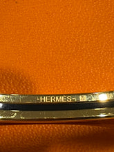 Load image into Gallery viewer, Hermes Thin Orange White Enamel Cuff Bangle
