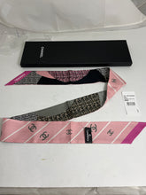 Load image into Gallery viewer, Chanel Pink Multicolor Tweed Print Twilly Scarf
