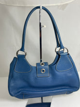 Load image into Gallery viewer, Prada Blue Leather Half Moon Shoulder Bag
