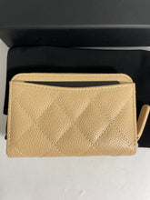 Load image into Gallery viewer, Chanel Beige Quilted Caviar Zip Wallet
