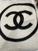 Load image into Gallery viewer, Chanel CC Black White Blanket Shawl Wrap
