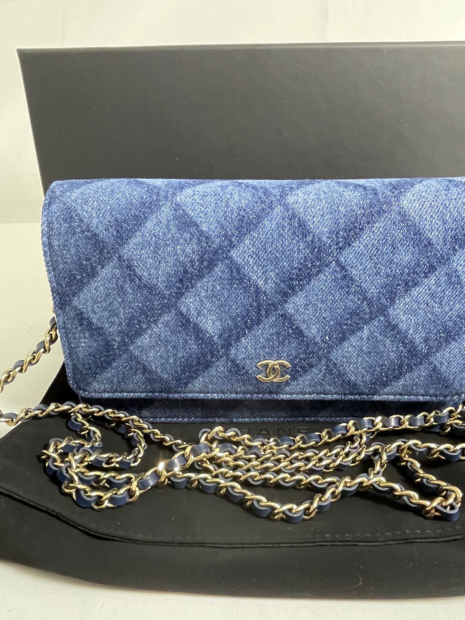 Chanel Classic Denim WOC Wallet On Chain Handbag