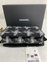 Load image into Gallery viewer, Chanel 22K Black White Tweed 19 WOC Crossbody Bag
