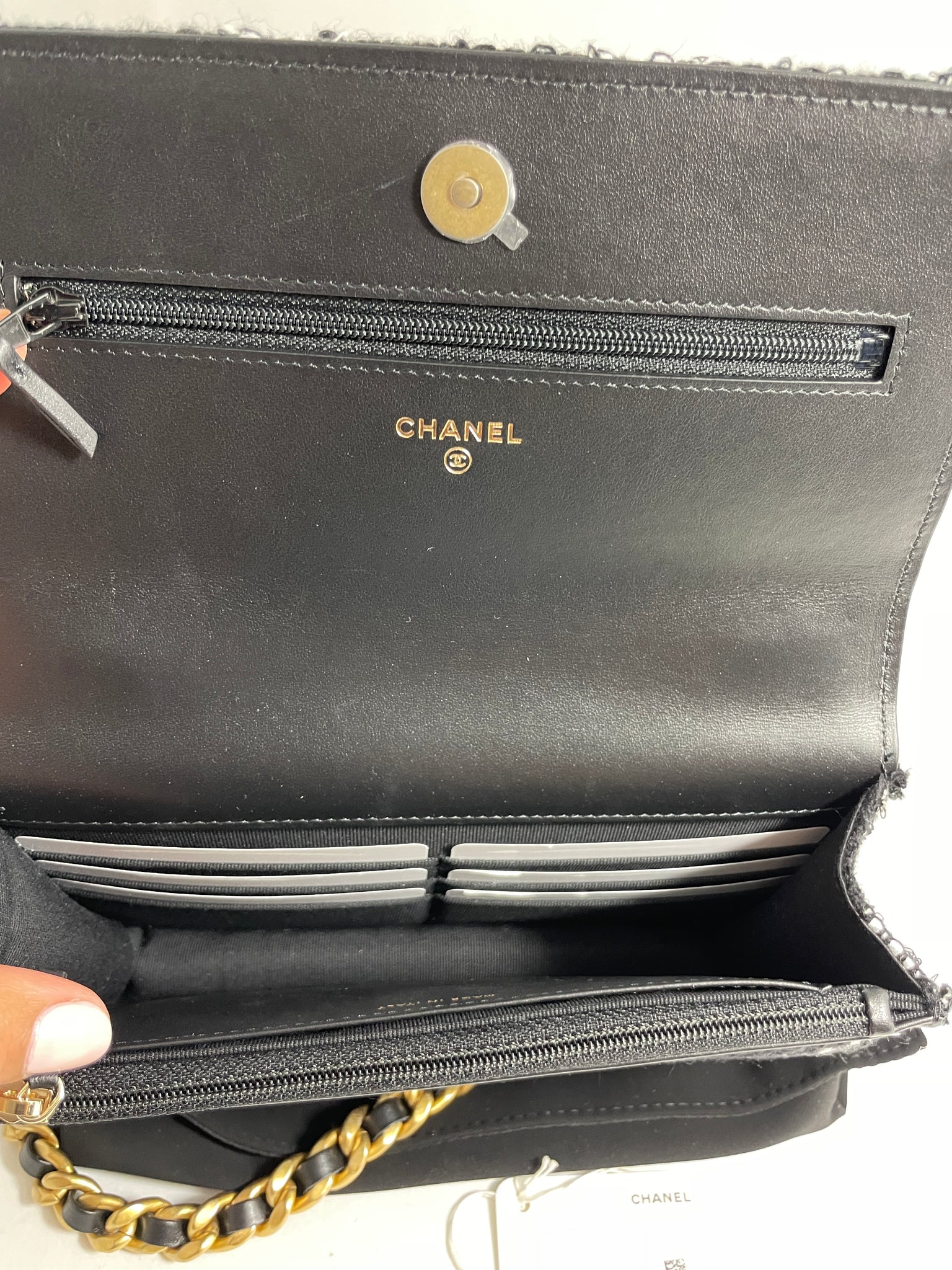 Chanel Black Leather & Multicolor Tweed Il Quadrato Box Shoulder
