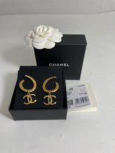 Load image into Gallery viewer, Chanel 22 CC Gold Tone Danglin Earrings
