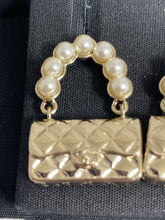 Load image into Gallery viewer, Chanel CC Gold Tone Quilted Handbag W/ Pearl Earrings

