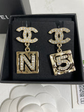 Load image into Gallery viewer, Chanel 22 CC  Gold Tone N &amp; 5 Earrings
