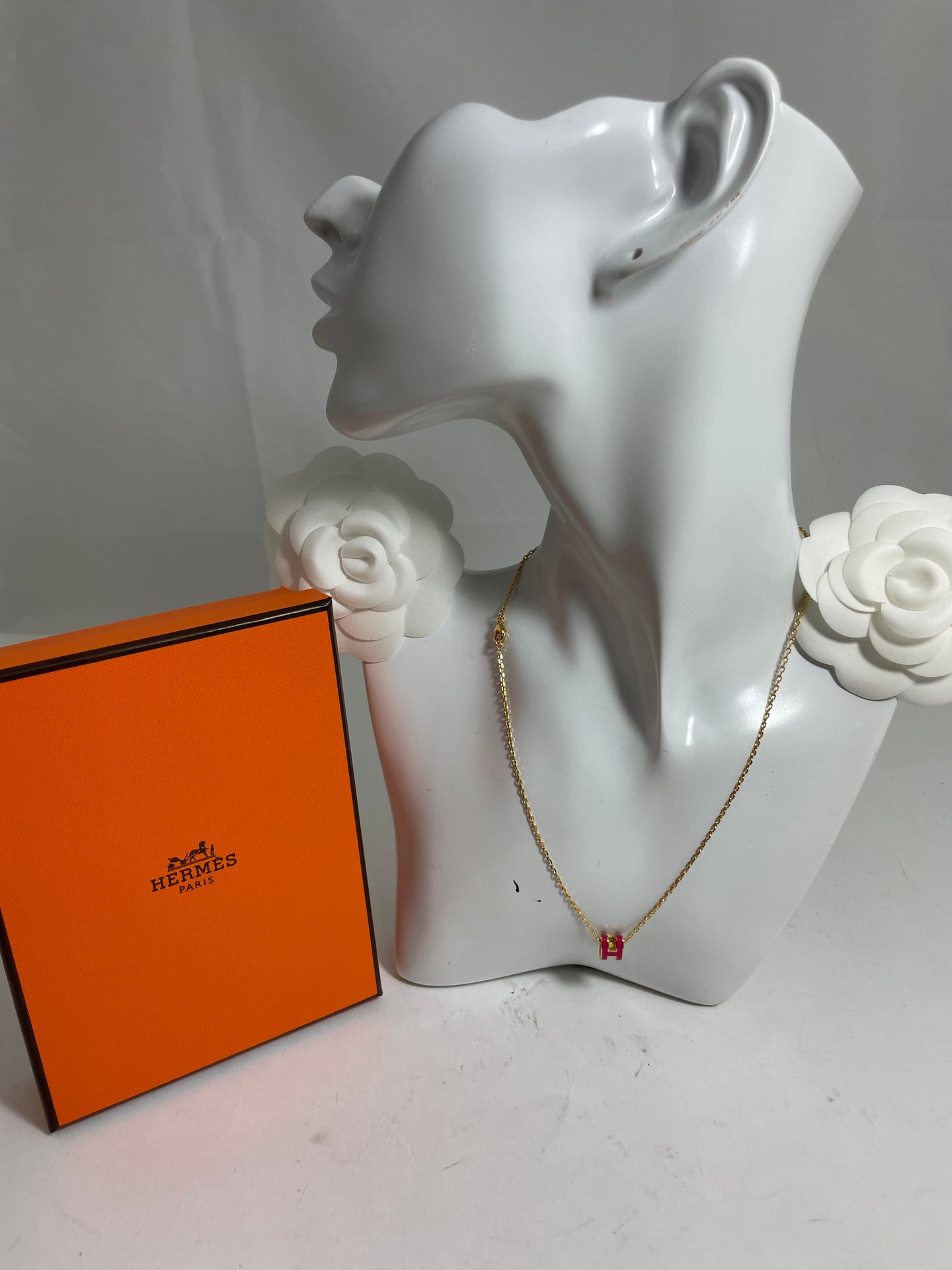 Hermes Goldtone Mini Pop H Necklace
