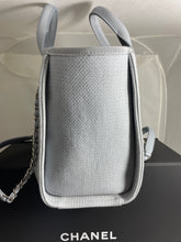 Load image into Gallery viewer, Chanel Gray Blue Deauville Tote Handbag
