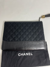 Load image into Gallery viewer, Chanel Black Felt &amp; Tweed  Medium Gabrielle Coco O case Clutch
