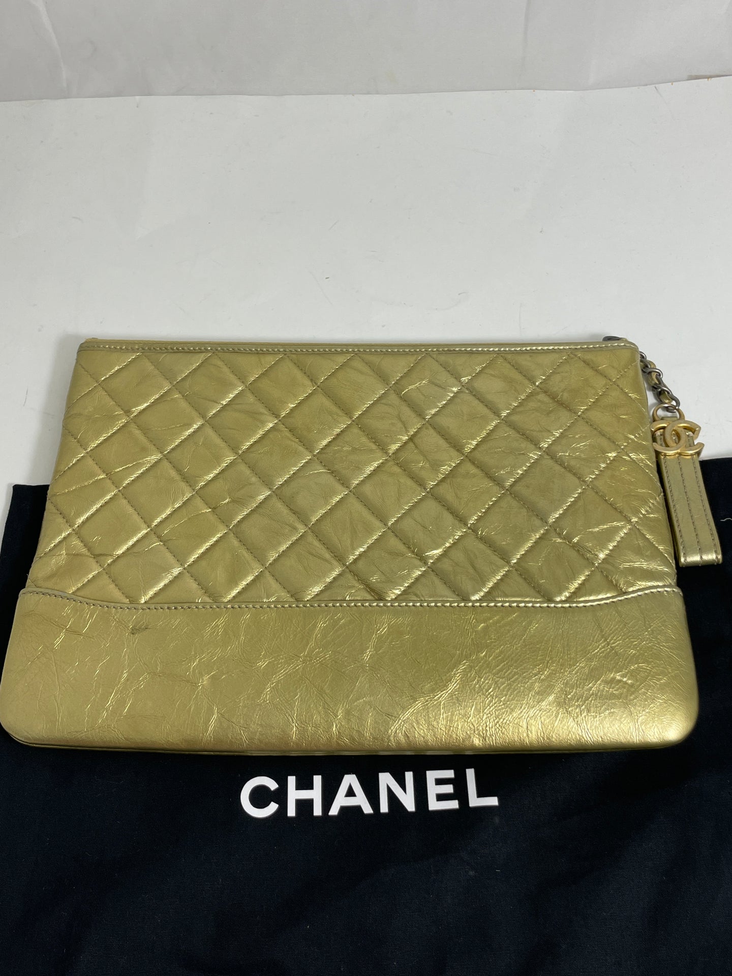 Chanel Gold Gabrielle Medium O case Clutch