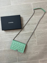Load image into Gallery viewer, Chanel Mint Green WOC Boy Wallet On Chain Handbag
