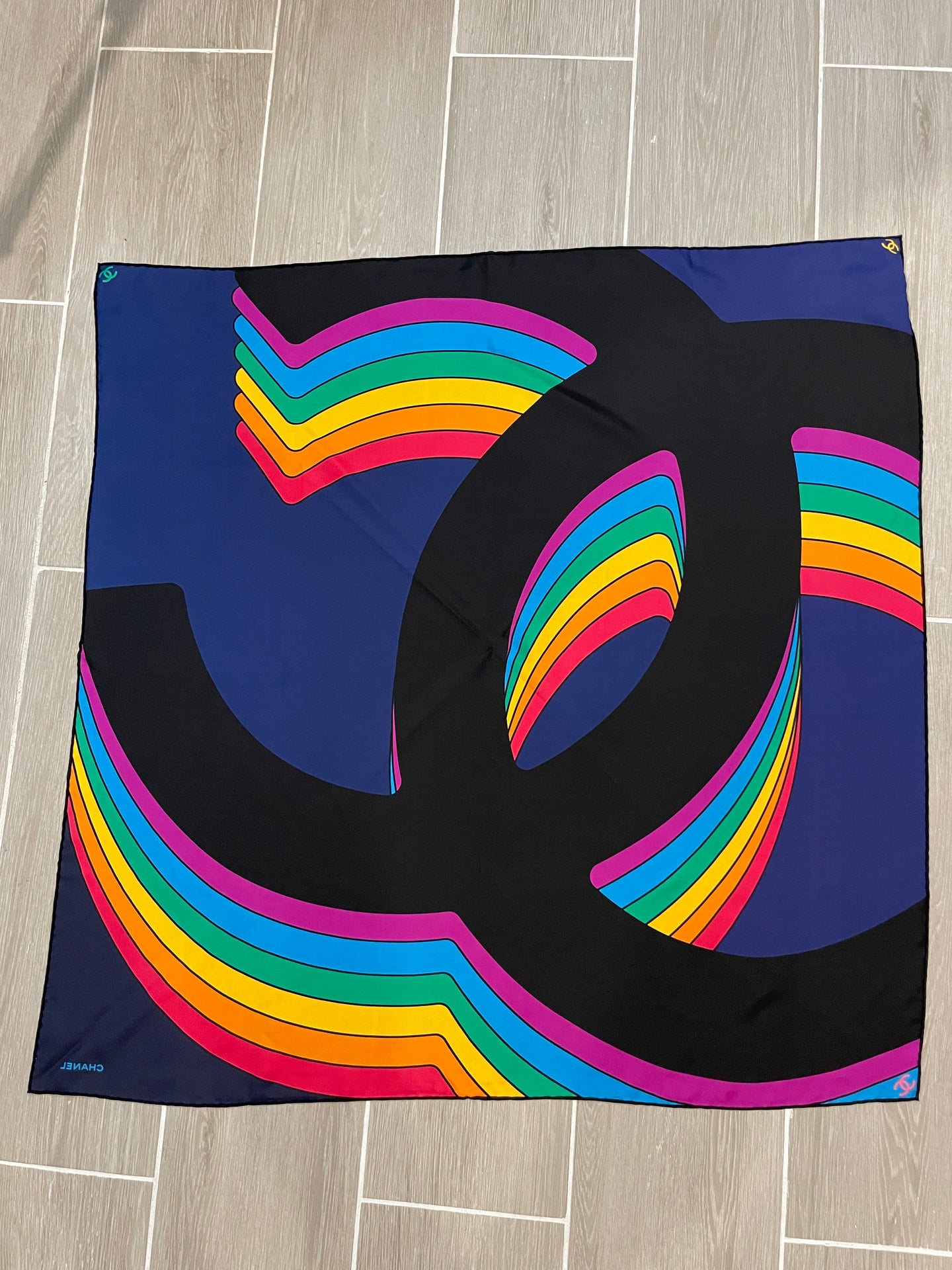 Chanel CC Multicolor Silk Scarf