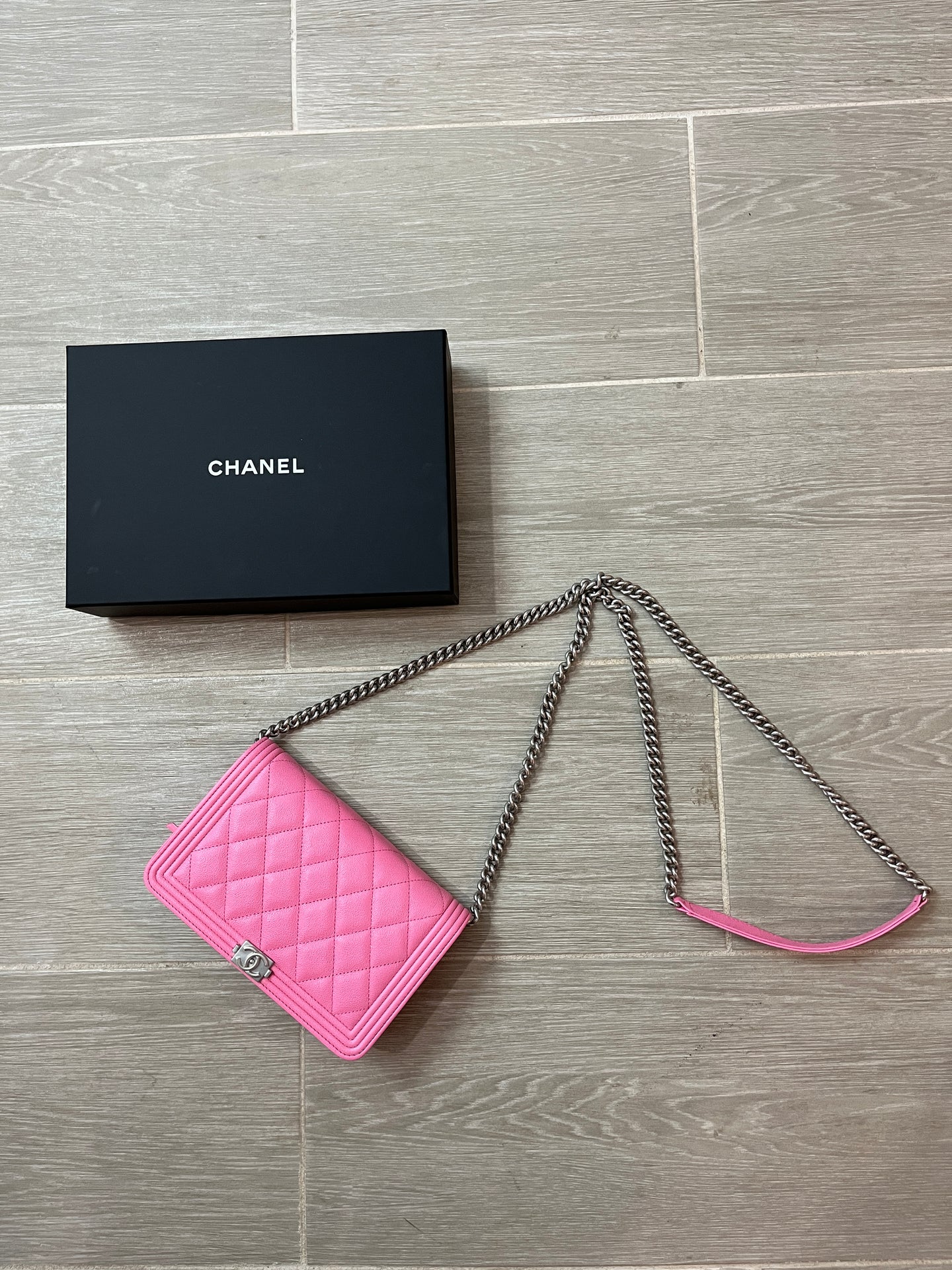 Chanel Pink WOC Boy Wallet On Chain Handbag