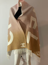 Load image into Gallery viewer, Chanel CC Ivory Camel Blanket Shawl Wrap
