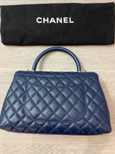 Load image into Gallery viewer, Chanel Navy Quilted Caviar Coco Handle Crossbody

