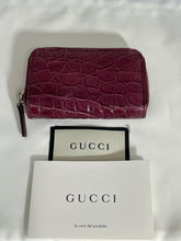 Load image into Gallery viewer, Gucci Cherry Genuine Crocodile Leather Zip Wallet

