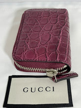 Load image into Gallery viewer, Gucci Cherry Genuine Crocodile Leather Zip Wallet
