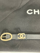 Load image into Gallery viewer, Chanel 19B Black Leather Gold Chain Belt
