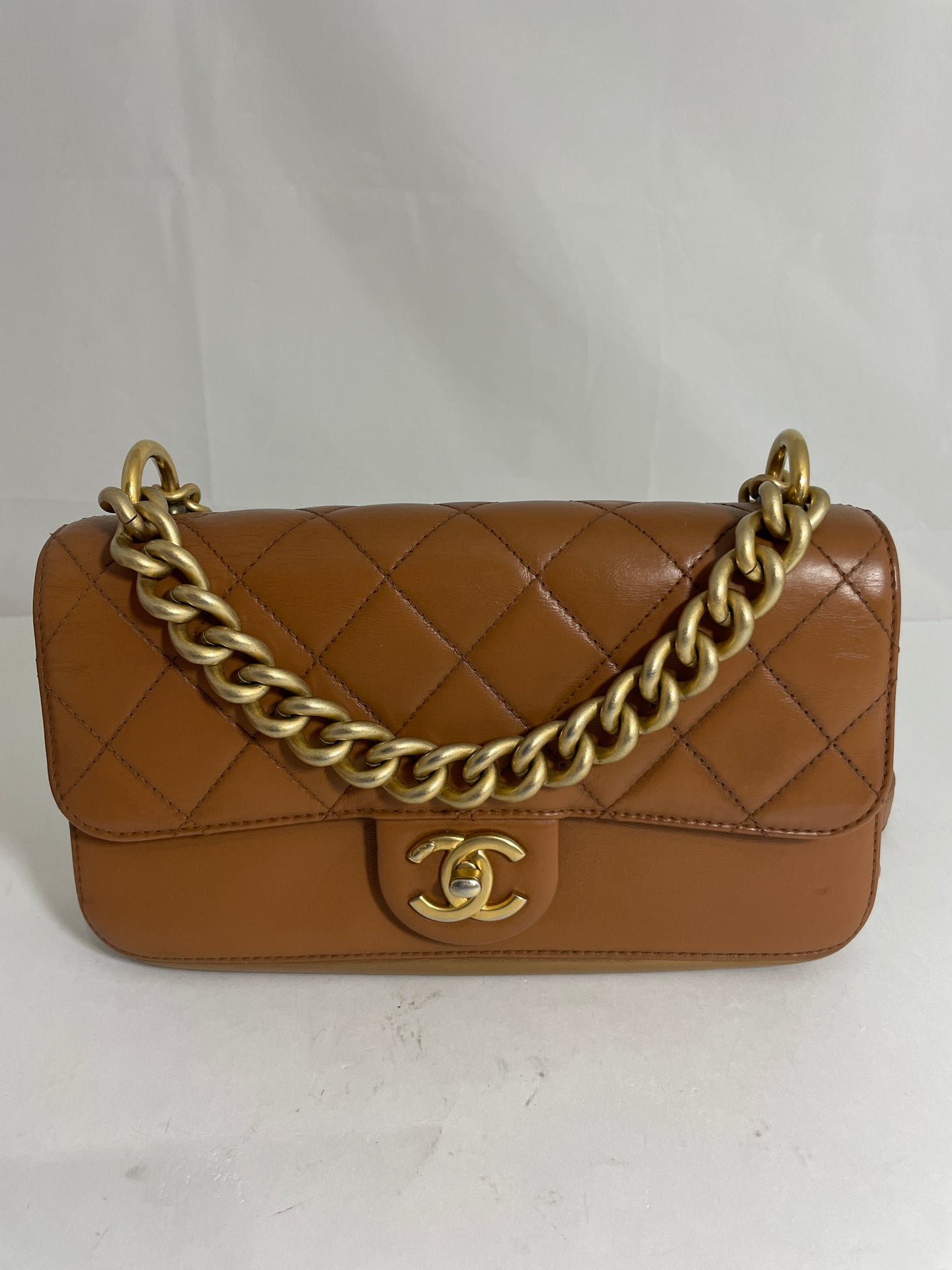 Chanel Two Tone Flap Top Handle Rectangle Crossbody Bag