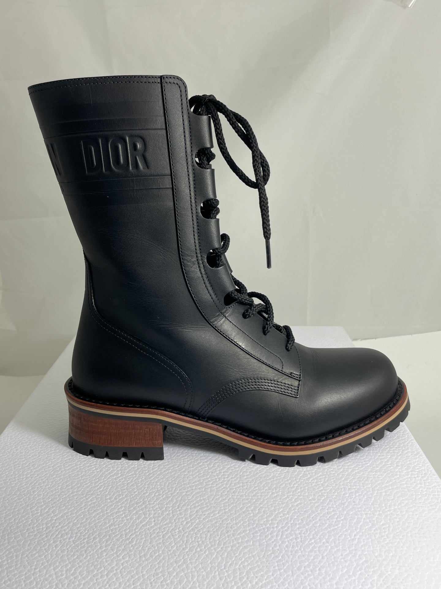 Christian Dior Black Leather Quest Combat Boots