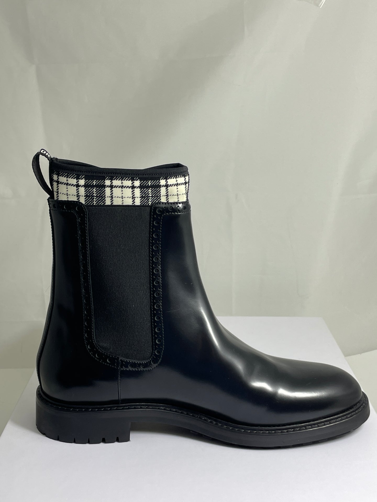 Christian Dior Black Leather Chelsea Ankle  Boots