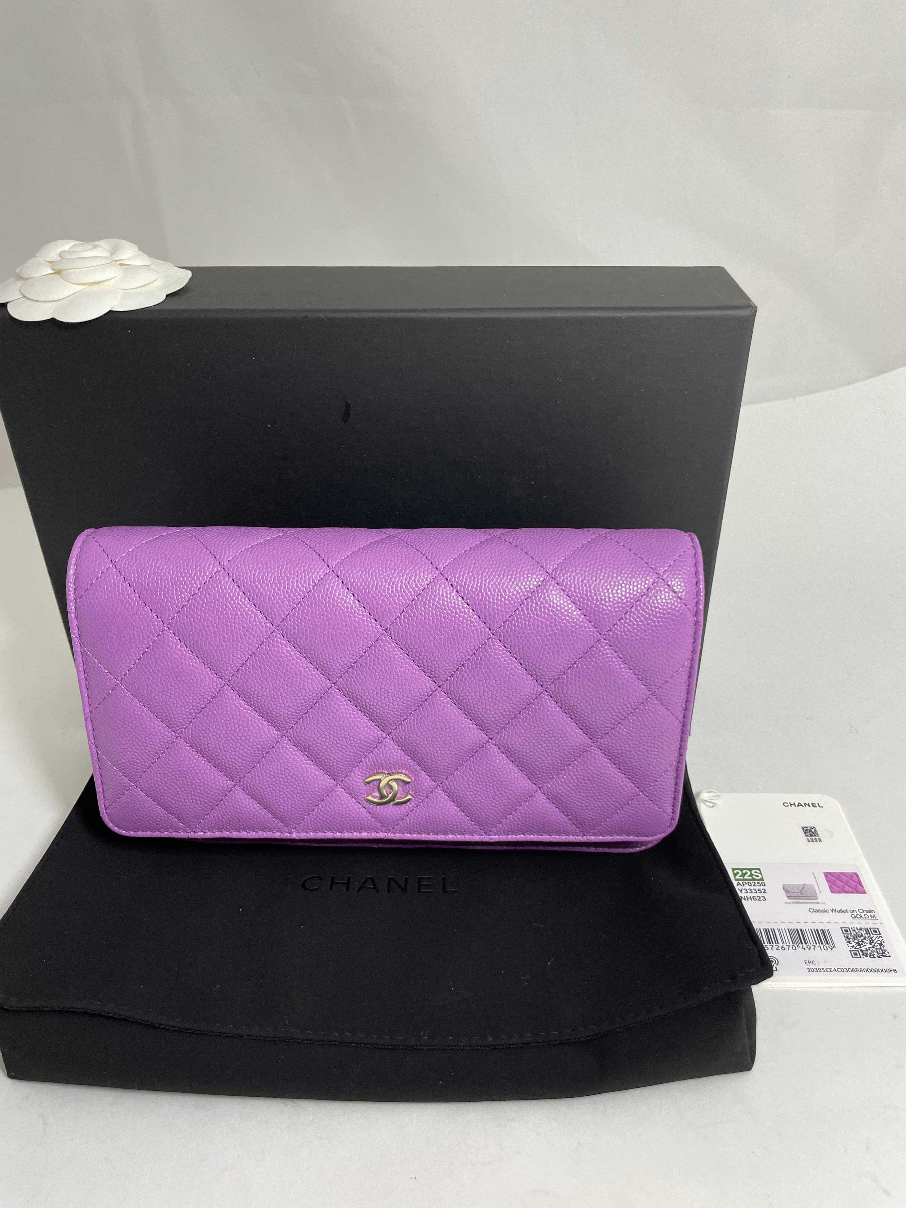 Chanel Classic Violet Caviar WOC Wallet On Chain Handbag – The