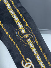 Load image into Gallery viewer, Chanel Black Camellia Twilly Scarf
