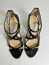 Load image into Gallery viewer, Jimmy Choo Black Leather Leslie 85 Sandals
