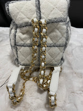 Load image into Gallery viewer, Chanel 22K Ecru/Black Tweed Small Backpack
