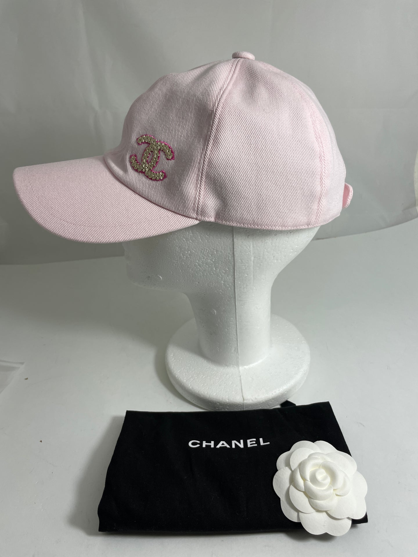 Chanel 22P Pink Cotton CC Baseball Hat