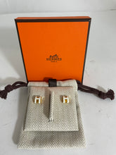 Load image into Gallery viewer, Hermes Mini H Pop Ivory Earrings
