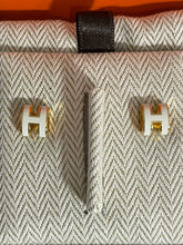 Load image into Gallery viewer, Hermes Mini H Pop Ivory Earrings
